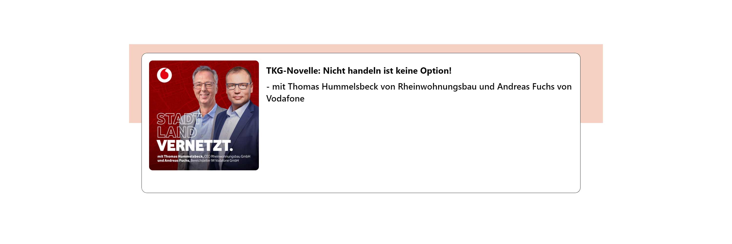 TKG-Novelle: Nicht handeln ist keine Option!